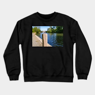 Mooring post on the River Bure, Wroxham Crewneck Sweatshirt